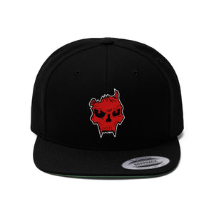 "Skids red skull logo" Unisex Flat Bill Hat